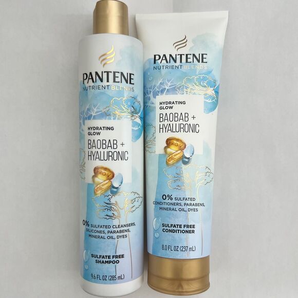 Pantene Hydrating Glow Baobab & Hyaluronic Shampoo & Conditioner Set - Picture 1 of 2